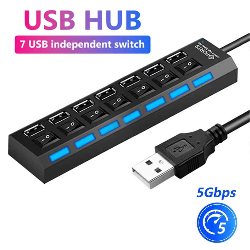 Laptop Office Accessories - Splitter hub USB 2.0 a 7