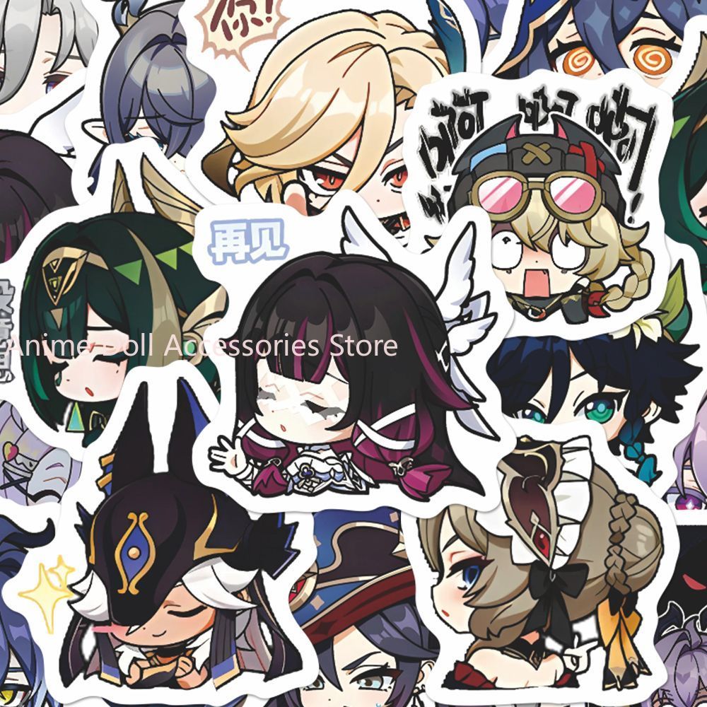 Laptop Accessories All - 64 Pezzi Adesivi Anime Genshin Impact